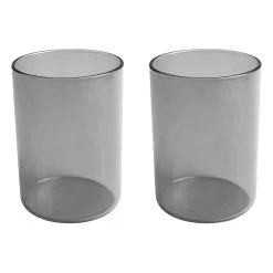 Design Letters Favourite Glas, 2 Stück, The Mute Collection, Rauchgrau