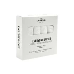 The Organic Company Everyday Stoffserviette, 4 Stück, Naturweiß -Dekohaus Verkauf 1073 200 EverydayNapkin NaturalWhite Packaging