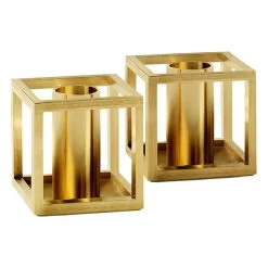 By Lassen Kubus Micro Kerzenhalter, 2 Stück, Vergoldet