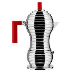 Alessi Pulcina Espressokocher Für Induktion, 6 Tassen, Aluminium – Rot