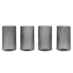 Ferm LIVING Ripple Verrines Gläser, 4 Stück, Rauchgrau
