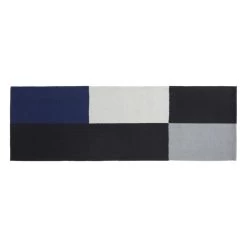 Hay Flat Works Teppich Von Ethan Cook, 80 x 250 cm, Schwarz Und Blau