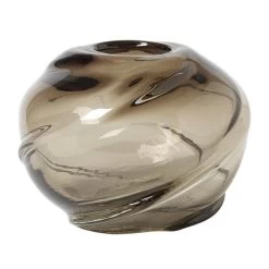 Ferm LIVING Water Swirl Vase, Rund, Rauchgrau