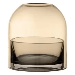 AYTM Windlicht Tota, Bernsteinfarben – Schwarz