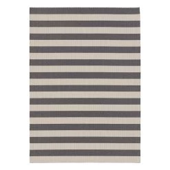 Big Stripe In-Out Teppich, Grau Melange/Sandweiß