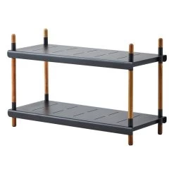 Frame Regal, Niedrig, Teakholz – Aluminium