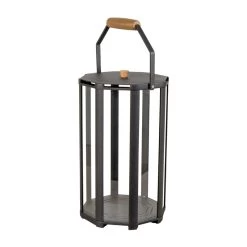 Lightlux Laterne Mit Teakholzgriff, S, Lavagrau