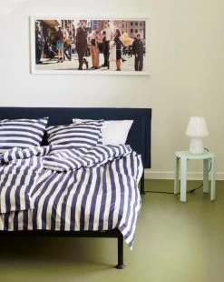 Hay Été Kopfkissenbezug, Mitternachtsblau - Hellgrau -Dekohaus Verkauf Ete Duvet Cover Ete Pillow Case midnight blue and light grey Tamoto Bed metaphor 008 headboard anthracite powder coated frame