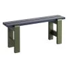 Hay Weekday Duo Bank, 111 x 23 cm, Stahlblau - Olivgrün -Dekohaus Verkauf HAY Weekday Bench Duo L111 x 23 x H45 cm steel blue wb lacquered pinewood benchtop olive wb lacquered pinewood frame