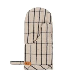 Ferm LIVING Hale Ofenhandschuh, Sandfarben – Schwarz