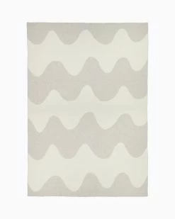 Marimekko Lokki Decke, Weiß – Beige -Dekohaus Verkauf MM 211 lokki neulottu huopa 130x180 070883 183 FR2