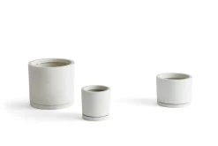 Hay Plant Pot Mit Untersetzer, L, Weiß -Dekohaus Verkauf Plant Pot with Saucer white family