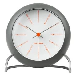 AJ Bankers Tischuhr Mit Wecker, Dunkelgrau