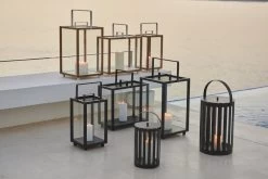 Lighthouse Laterne, Rechteckig, Dunkelgrau -Dekohaus Verkauf SDL7808