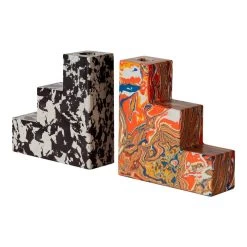 Tom Dixon Swirl Buchstützen, Stufenförmig, 2er-Set, Mehrfarbig