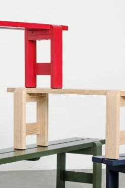Hay Weekday Bank, 111 x 23 cm, Weinrot -Dekohaus Verkauf Weekday Bench wine red olive wb lacquer pinewood 1